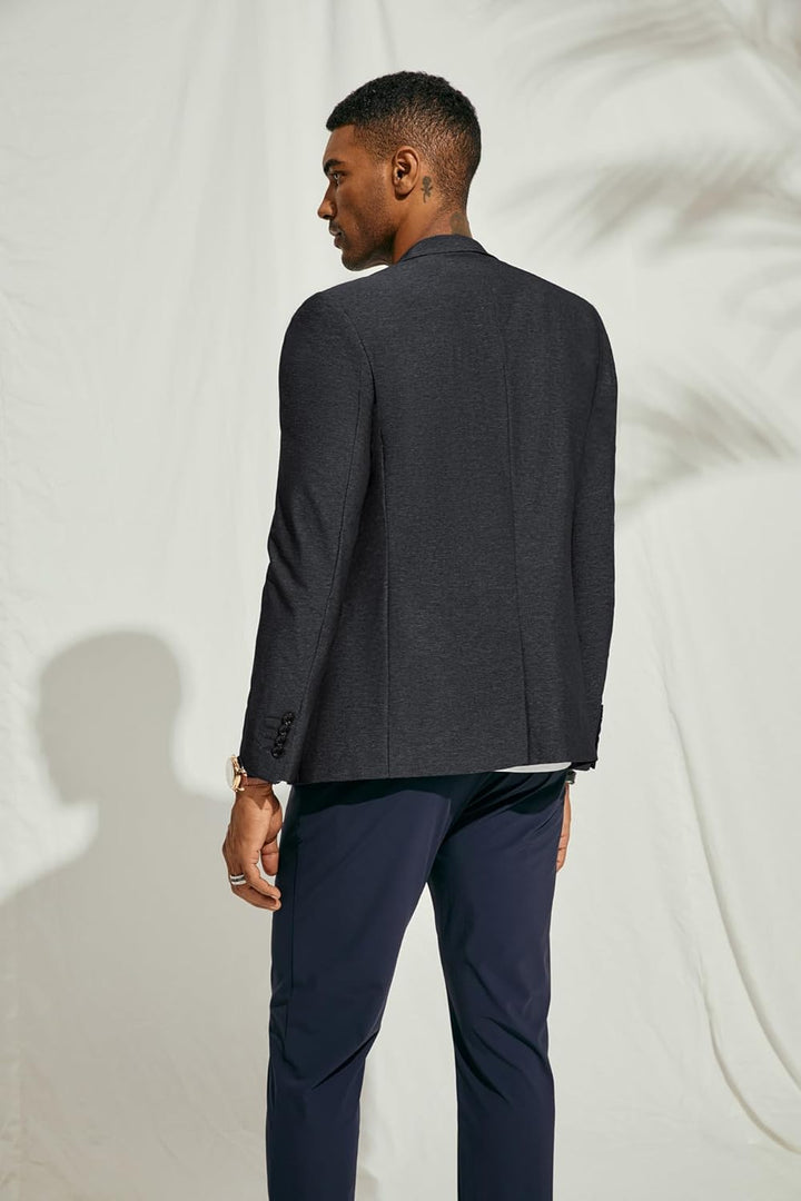 PaulJones Sakko Herren Sportlich mit Reverskragen Anzugjacken 2 Knöpfe Regular Fit L Schwarz, L Schw