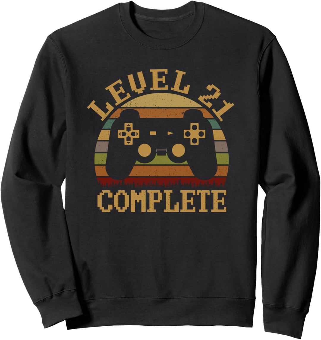 Level 21 Complete 21 Jahre Geburtstag Geschenk Video Gamer Sweatshirt