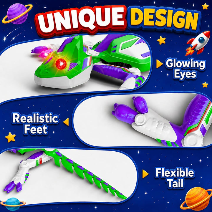 PandaHome Gecko Wandflitzer, Ferngesteuert Gecko mit LED-Augen | Aufladbar, Wand-/Bodenmodus, 360°-D
