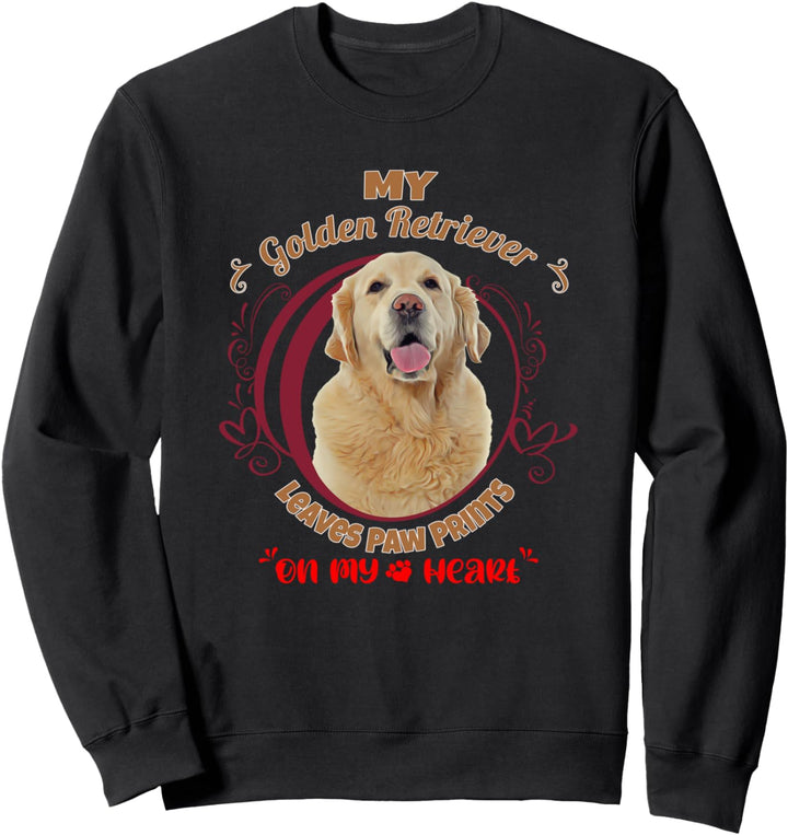 Golden Retriever Hundebesitzer Paw Prints On My Heart Sweatshirt