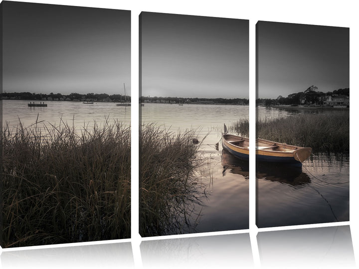 Pixxprint Segelschiffe an der Küste als Leinwandbild/Grösse: 3 Teilig (120x80) cm/Wandbild/Kunstdruc