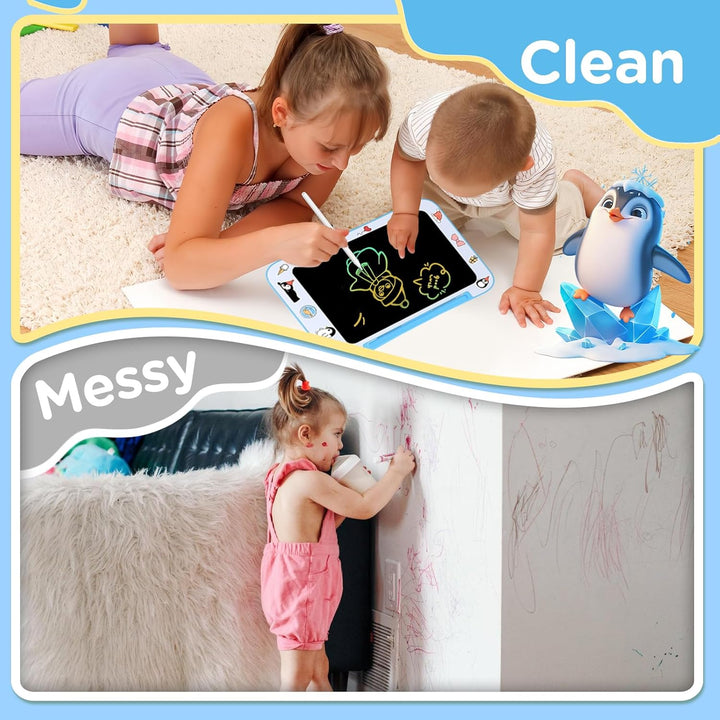 [2 Pack] Genialba LCD-Schreibbrett für Kinder, Zeichentafel mit farbigem Bildschirm für Mädchen im A