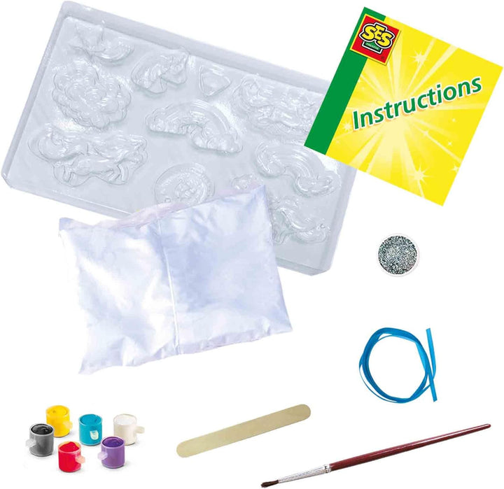 SES Creative Gips & Malset - Glitzerschmetterlinge + Einhörner Set Glitzerschmetterlinge und Einhörn
