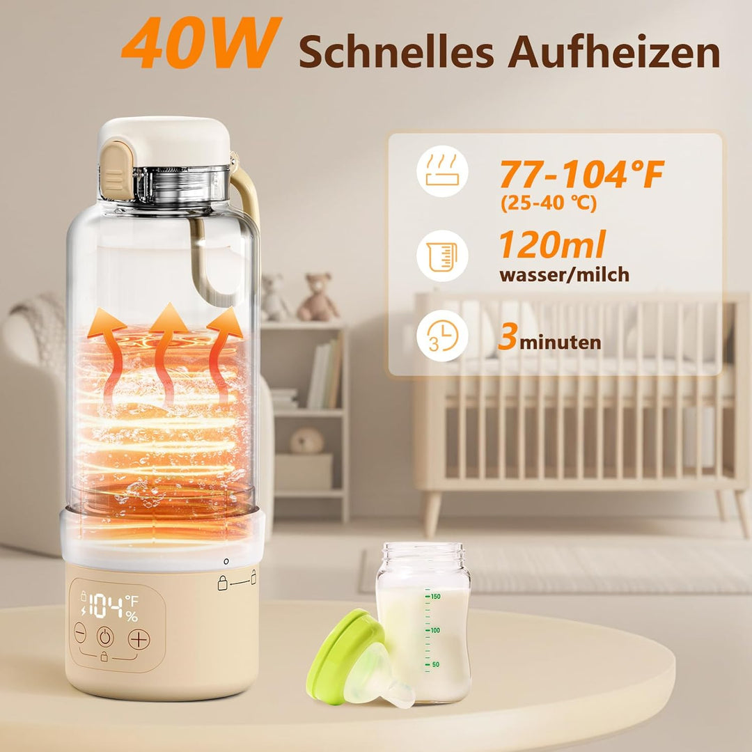 Tragbarer Flaschenwärmer Baby, Flaschenwärmer Baby Unterwegs, Erwärmt Wasser Oder Milch, Schnelles A