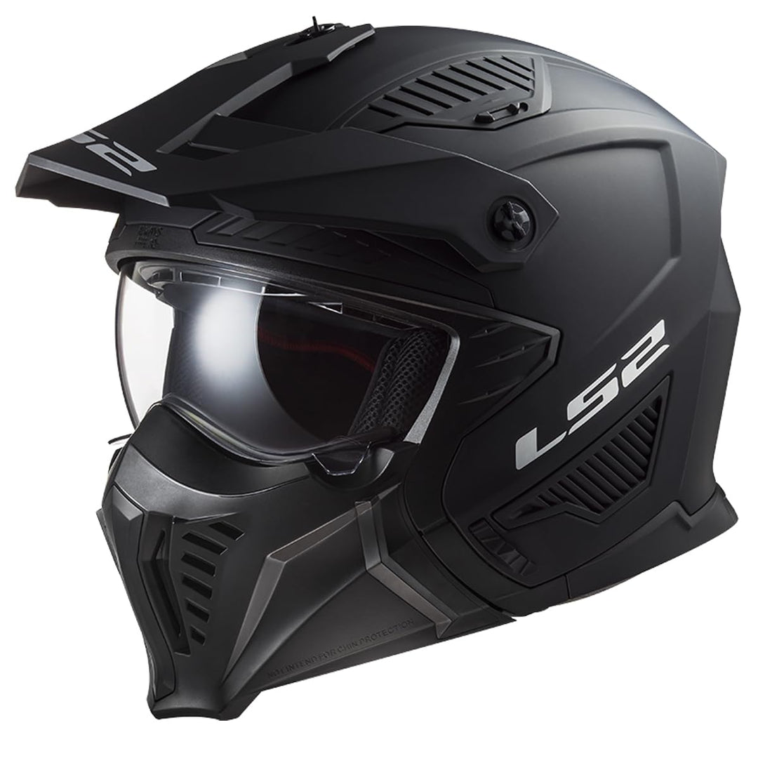 LS2, Jet modularhelme motorrad DRIFTER solid mat black 2206, M M Solid mat black, M Solid mat black