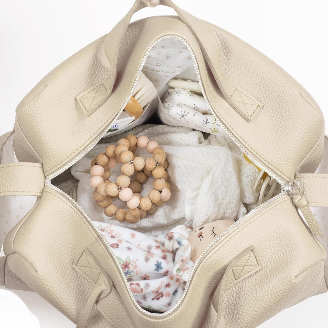 Pasito a Pasito Icon Wickeltasche:, Rosa oder Beige oder Grau oder Karamell