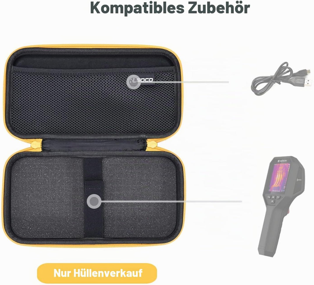 RLSOCO Tasche für FLIR TG165-X / TG267 / TG275 Wärmebildkamera & für Fluke VT04A mit DIY-Schaum (nur