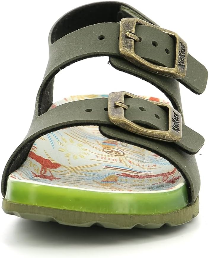 Kickers Jungen Sunyva Sandale 24 EU Khaki Gelb Surf, 24 EU Khaki Gelb Surf