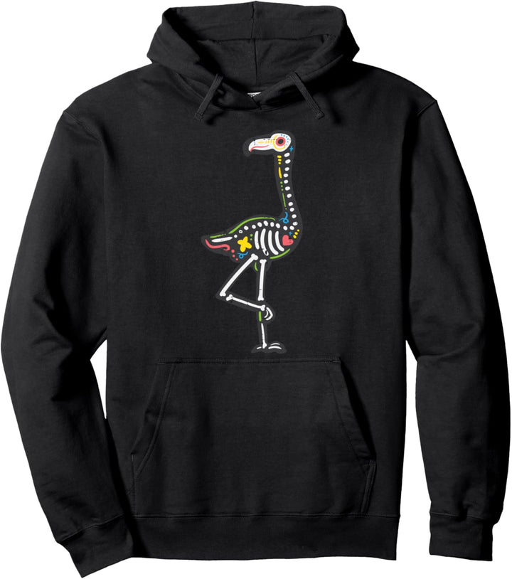 Flamingo Sugar Skull Funny Cinco De Mayo Dia De Los Muertos Pullover Hoodie