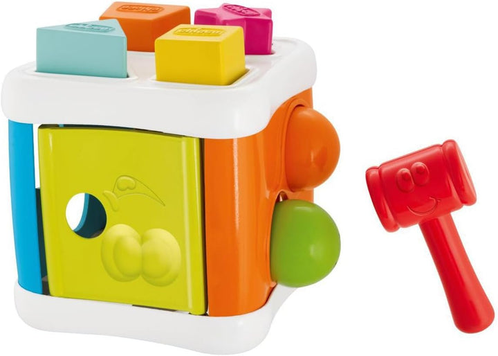 Chicco 00009686000000 2 In 1 Sortier & Schlagwürfel, mehrfarbig