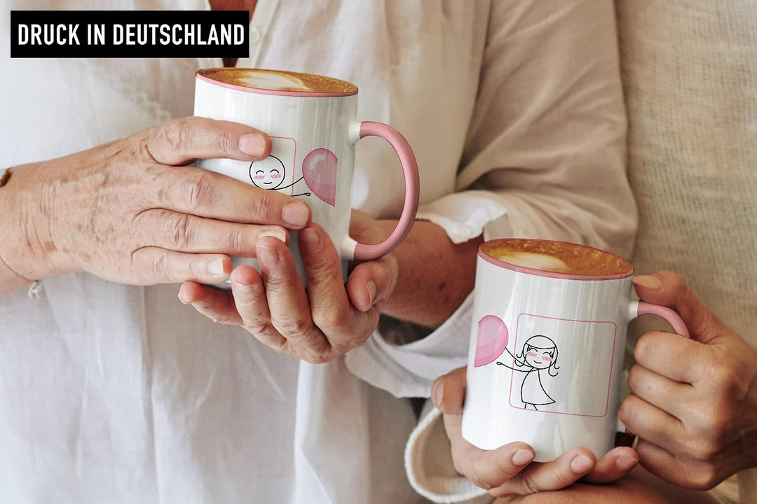 Trendation - Fernbeziehung Geschenke Tassen Set Partner Liebe Geschenk für Freundin Freund Liebesges