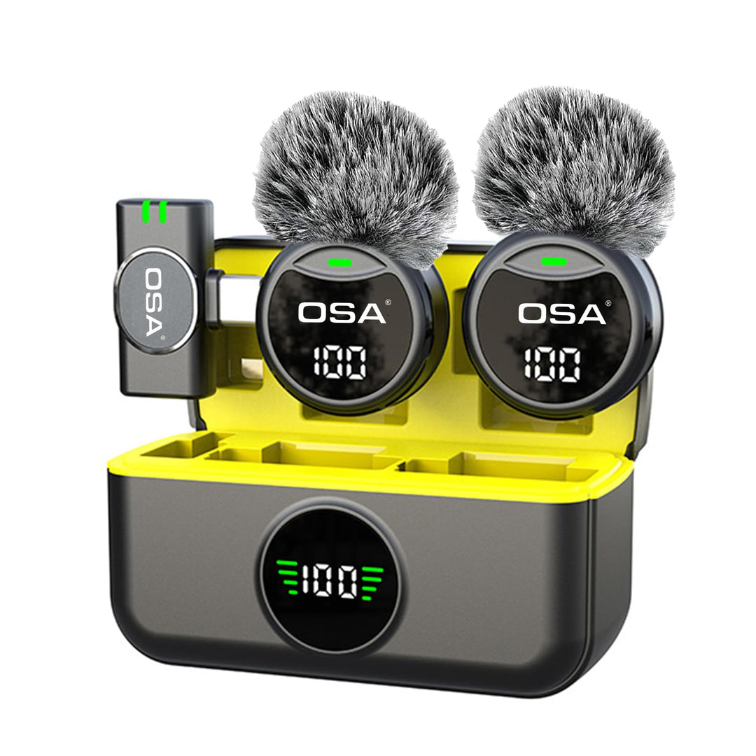 OSA Lavalier Mikrofon Wireless für iPhone15/16 und Android, Mini Ansteckmikrofon kabellos Mikrofon m