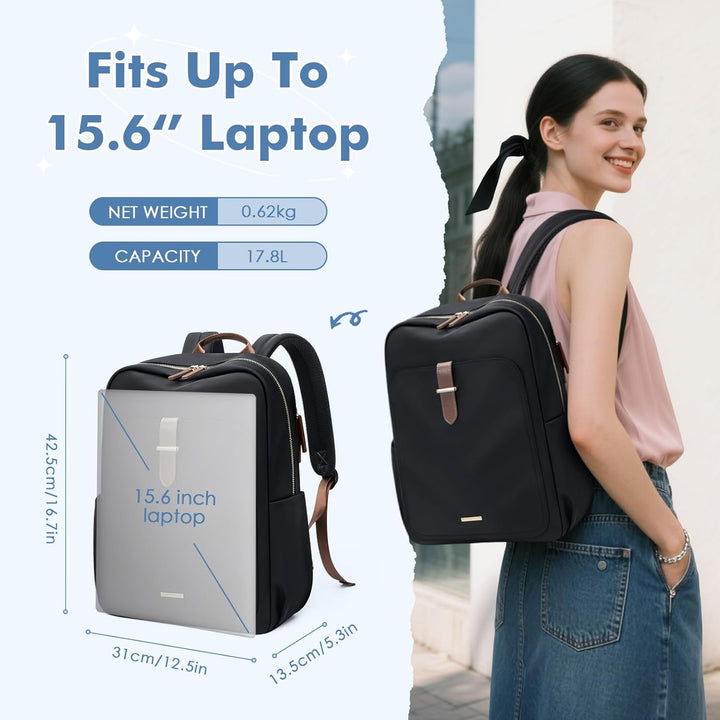Rucksack Damen Herren Elegant, 16 Zoll Laptop Rucksack Wasserdicht mit Laptopfach, Business Laptopta
