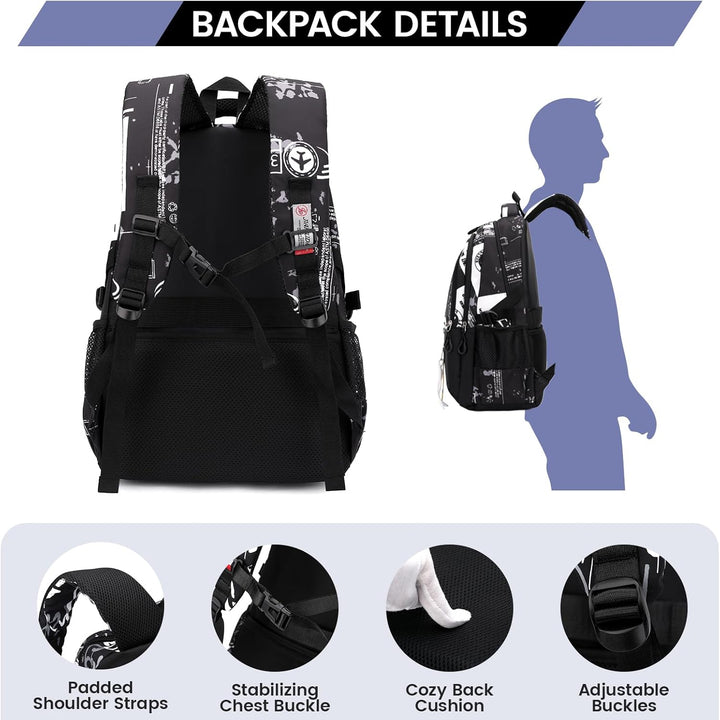 Amythe Schulrucksack Teenager Rucksack für Jungen - Wasserdichter Casual Daypack, Schulranzen Ideal