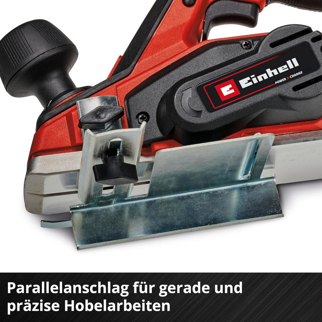 Einhell Akku-Hobel TE-PL 18/82 Li Power X-Change (18 V, Li-Ionen, 82 mm Hobelbreite, bis 2 mm Spanti
