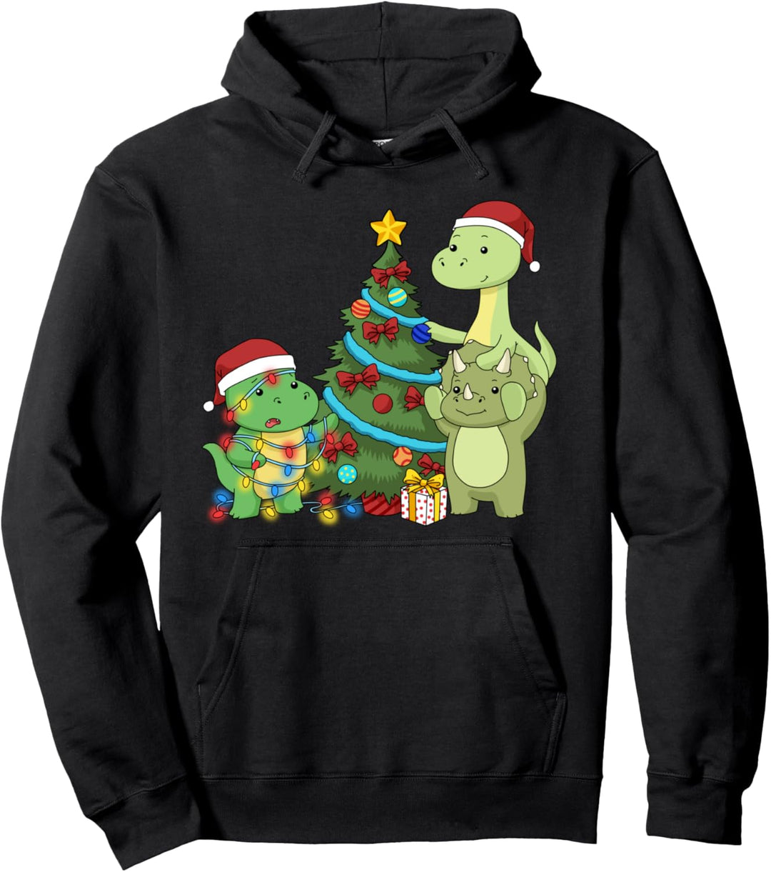 Weihnachten Dinosaurier Geschenk Triceratops Weihnachtsdino Pullover Hoodie