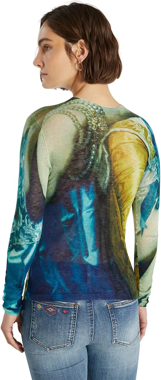 Desigual Damen Ts_Florencia T-Shirt XL Blau, XL Blau