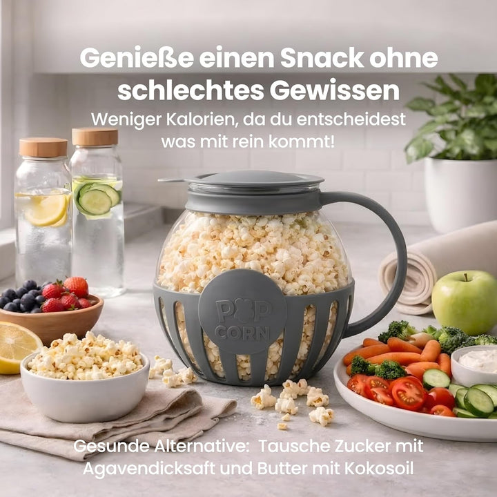 Netrox - Popcorn Maker für Mikrowelle – Glasbehälter, BPA-frei, spülmaschinengeeignet – Fettfreie Po
