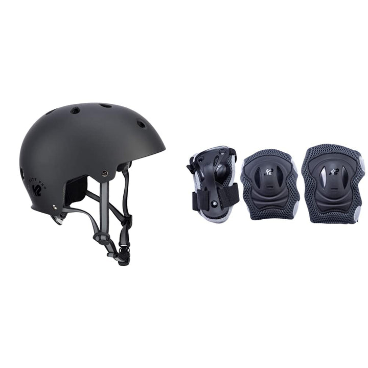 K2 Skates VARSITY PRO Helm, Inline Skate Helm, Fahrradhelm, Skateboard Helm Schwarz L (59-61cm) Bund