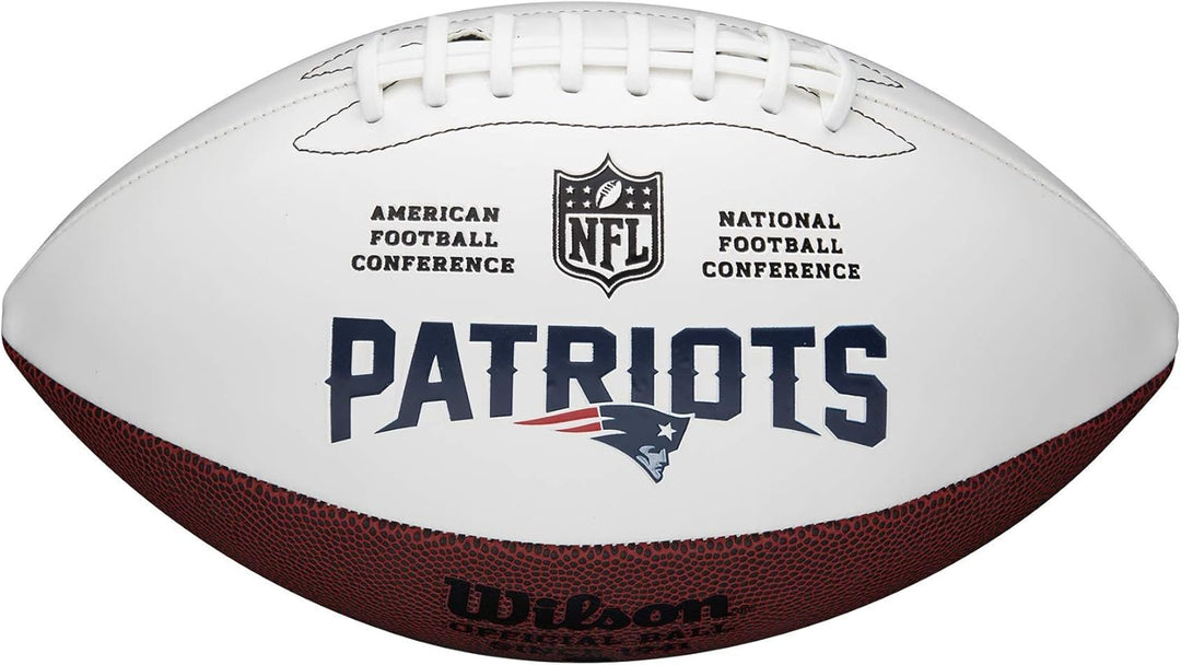 Wilson NFL Logo Autograph Football, Autogramm, Live New England Patriots