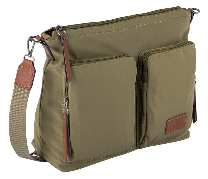 camel active bags Sky Damen Shopper Umhängetasche Reissverschluss Gross Grün Khaki 33,5 x 14,5 x 36,