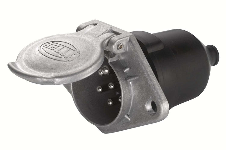 HELLA 8JB 003 833-011 Steckdose - 24V - 7-polig - Stecker: Flachstecker - Metall - DIN/ISO: 1185 7 -