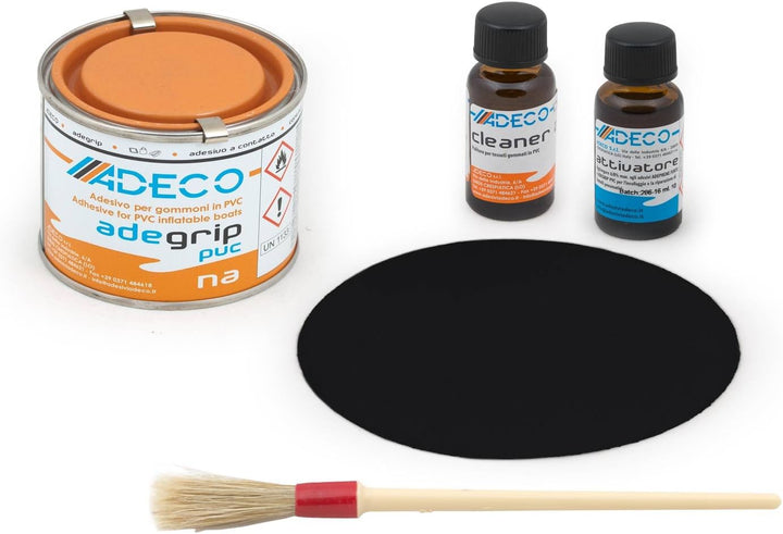 wellenshop Adeco Schlauchboot Reparatur-Set Adeco Grau Schwarz Weiss Orange, Schwarz