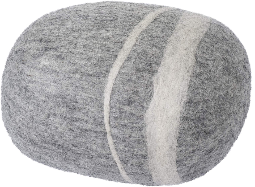 myfelt Carl - Filz Kieselstein, Meditationskissen, Yogakissen, Dekokissen hellgrau rund - Grösse M 4