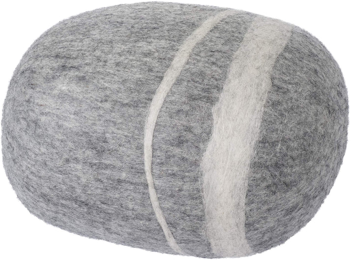 myfelt Carl - Filz Kieselstein, Meditationskissen, Yogakissen, Dekokissen hellgrau rund - Grösse M 4