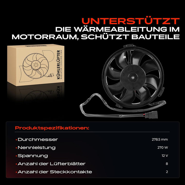 Frankberg Lüfter Motorkühlung Kühlerlüfter Kompatibel mit Pa.ssat 3B3 1.6L-2.8L 2000-2005 A4 8D2 B5