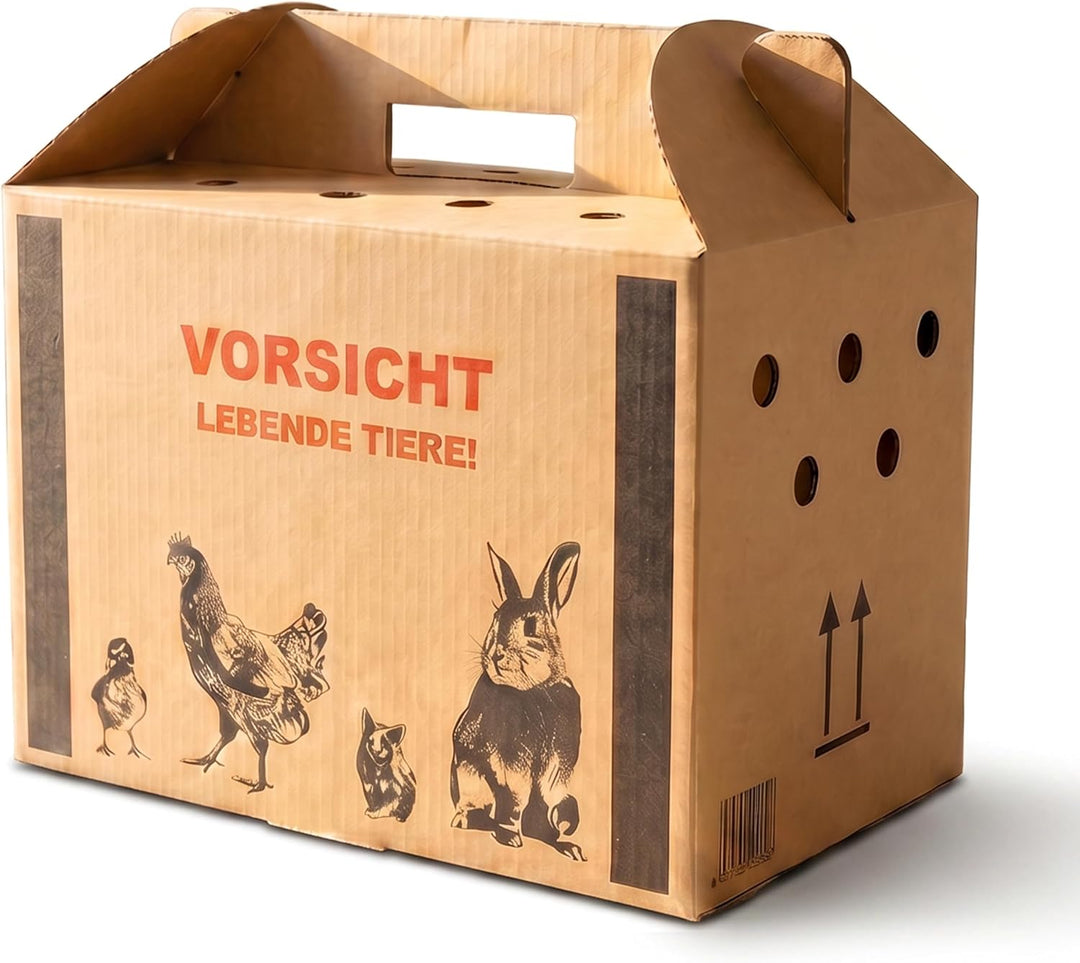 Transportkarton für Tiere Tiertransportkarton für Kleintiere - Geflügeltransportkiste - Hasen Transp
