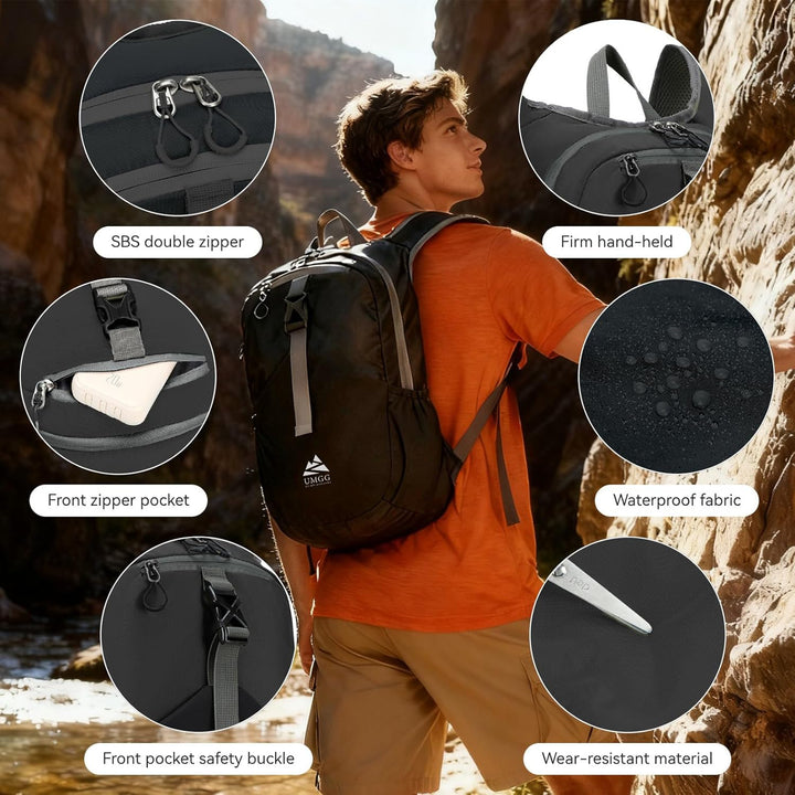 UtiaMiaoGonGo 15L Wanderrucksack Kleiner Damen Herren Leichter Faltbarer Daypack Tagesrucksack Trekk
