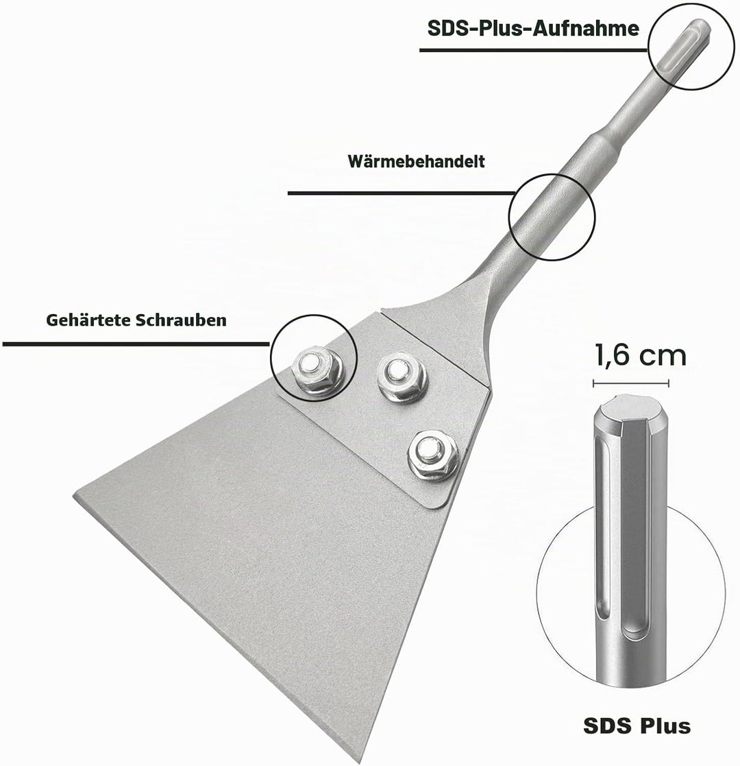 Greywolf SDS Plus Bodenschaber-Set, 12,7 x 27,9 cm, Fliesenentfernungswerkzeug für SDS Plus Meissel