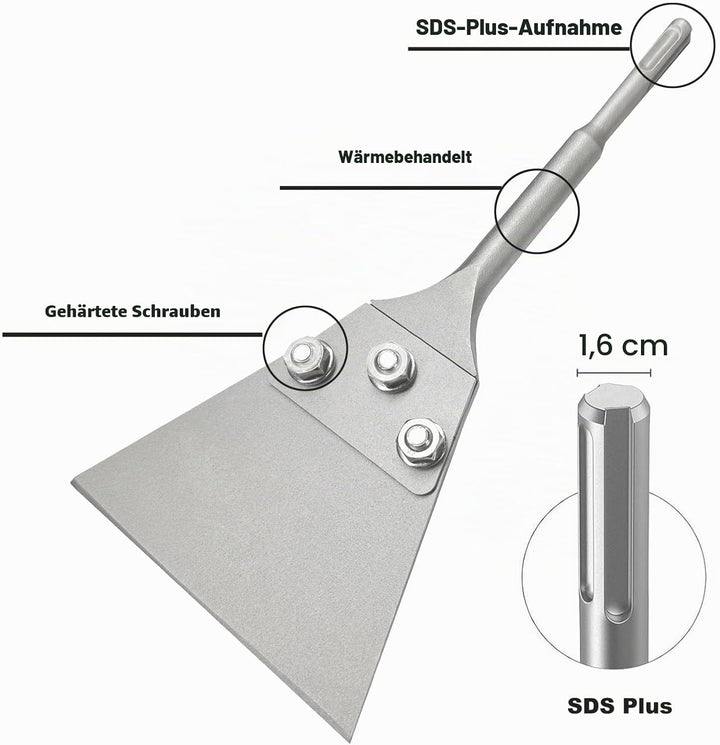 Greywolf SDS Plus Bodenschaber-Set, 12,7 x 27,9 cm, Fliesenentfernungswerkzeug für SDS Plus Meissel
