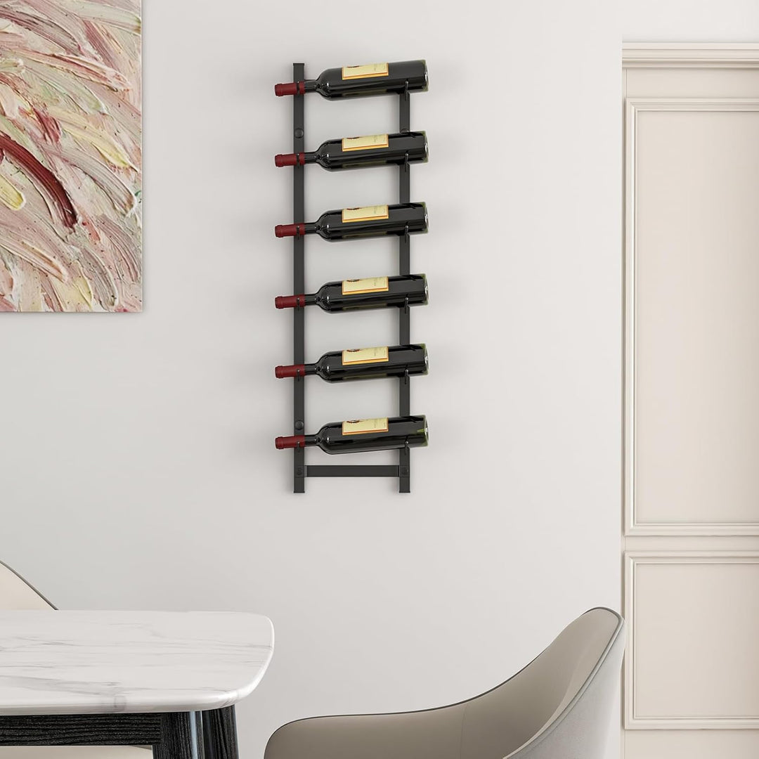 KOMFOTTEU Weinregal Wand für 6/9/12 Flaschen, vertikaler Flaschenhalter aus Metall, dekoratives Häng