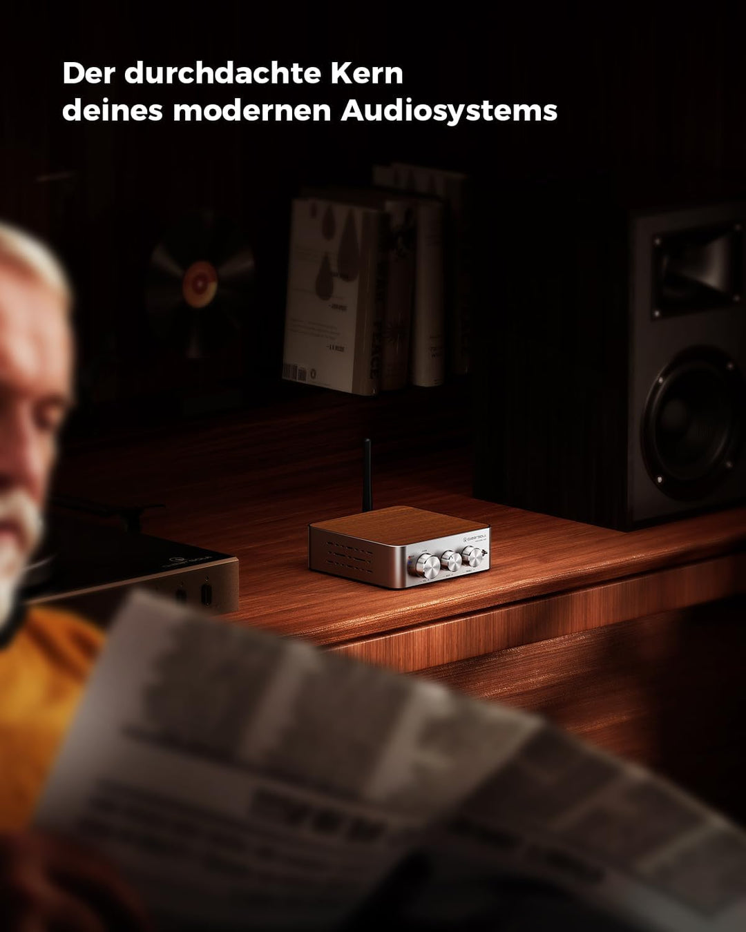 Qlearsoul HiCore H2 Bluetooth 5.4 HiFi-Stereo-Verstärker — TI TPA3255 Klasse D, 100 W x2 (@ 4Ω) Nenn