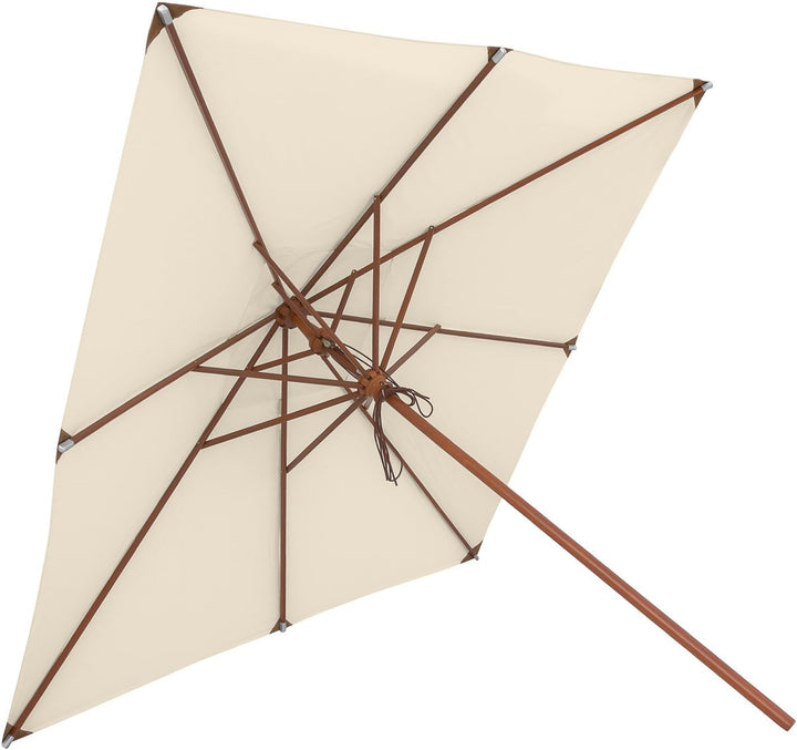 anndora® Teleskopschirm 3 x 3 m eckig Sonnenschirm Marktschirm wasserabweisend Natural Creme Weiss