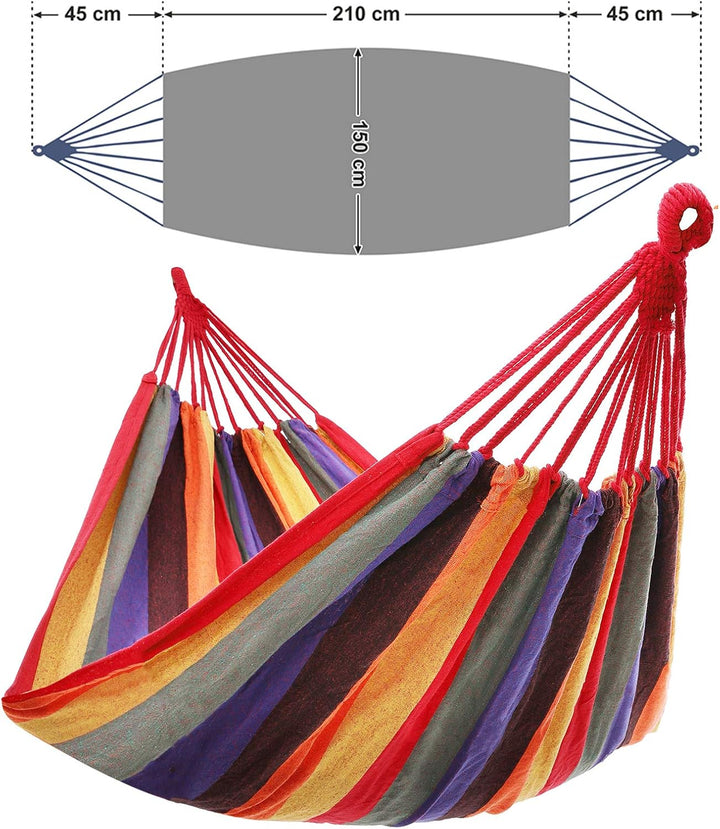 SONGMICS Hängematte Mehrpersonen 210 x 150 cm, TÜV Rheinland, Belastbarkeit bis 300 kg, für Outdoor