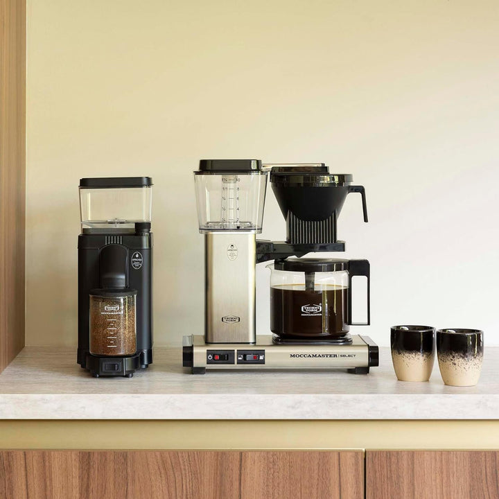 Moccamaster KBG Select, Filter Kaffee Maschische, Kaffeekanne Glas, Farbe Gebürstet, 1.25 Liter Brus