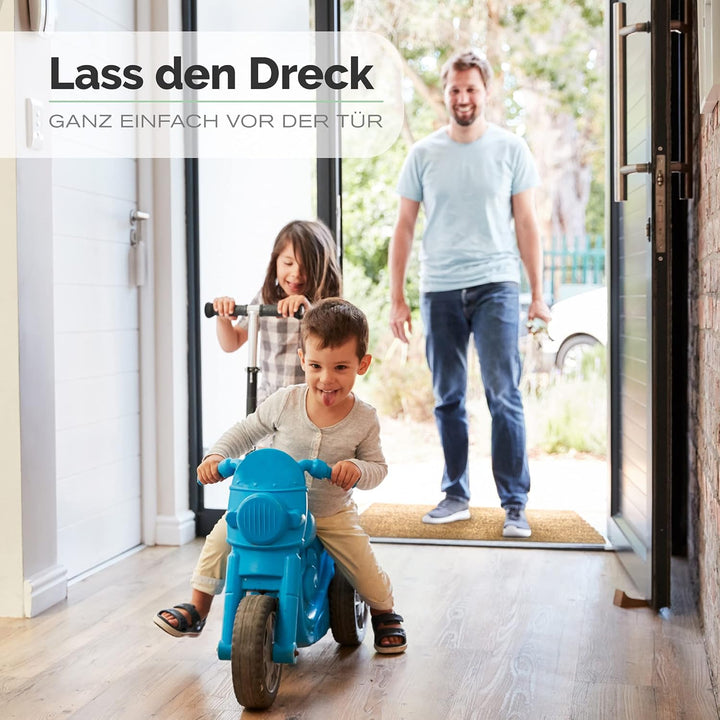 Entrando Fussmatte aus Kokos für aussen - optimale Fussmatte für die Haustür - rutschfest, wetterfes