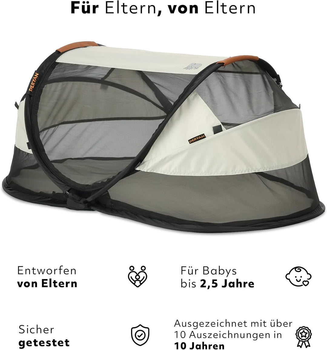 Deryan Baby & Kinder Reisebett mit Matratze - ab Geburt bis 2,5 Jahre, Pop Up Kleinkindbett Babyzelt