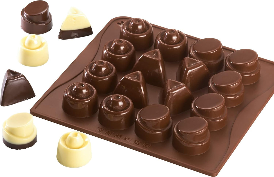 Dr. Oetker Silikon-Schokoladenform"Classic", Pralinenform für 16 Köstlichkeiten, aus hochwertigem Pl