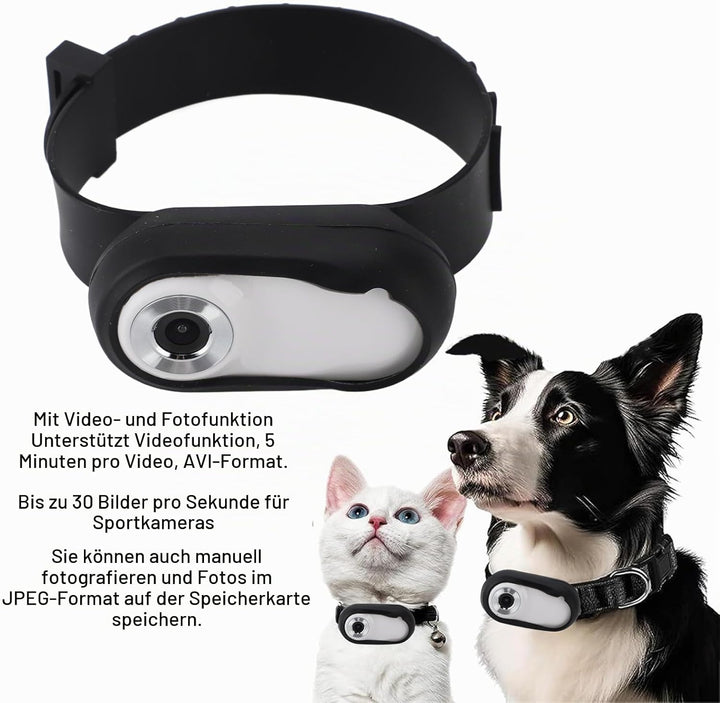 SENECESLI 4K-Kamera für Katzenhalsbänder, HD-Haustierkamera, Unterstützt 128 GB, Erweiterbar, Kleine