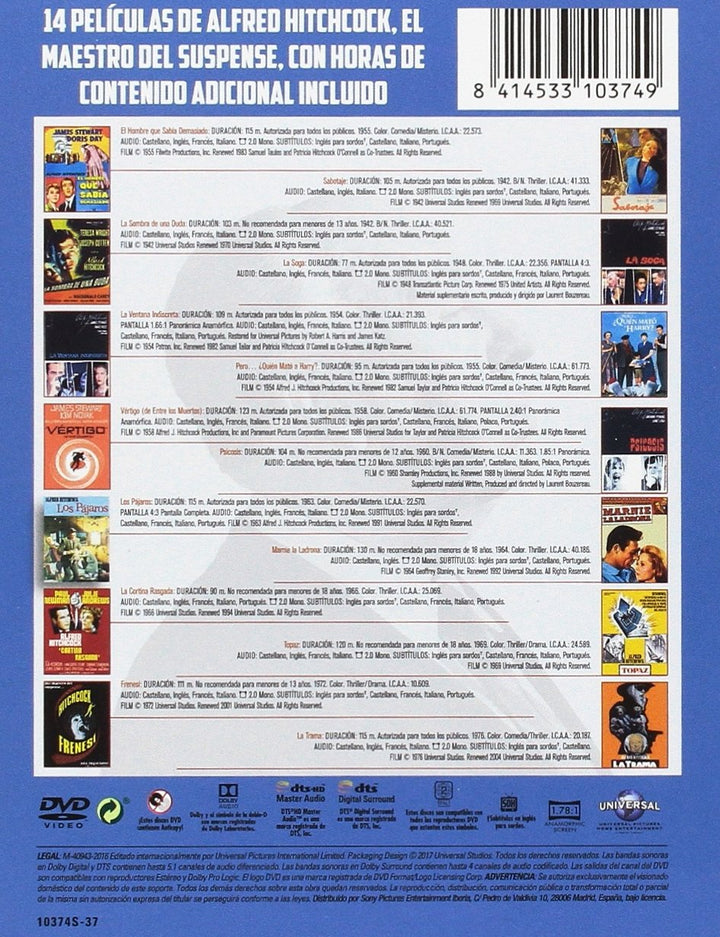 PACK ALFRED HITCHCOCK (14 PELICULAS) (Spanien Import, siehe Details für Sprachen)