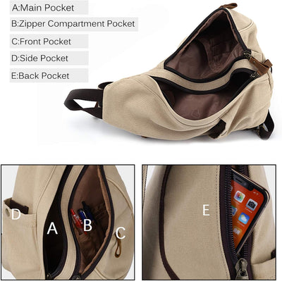 FANDARE Unisex Brusttasche Sling Bag 3 in 1 Herren Rucksack Damen Schulranzen Junge Mädchen Schulruc