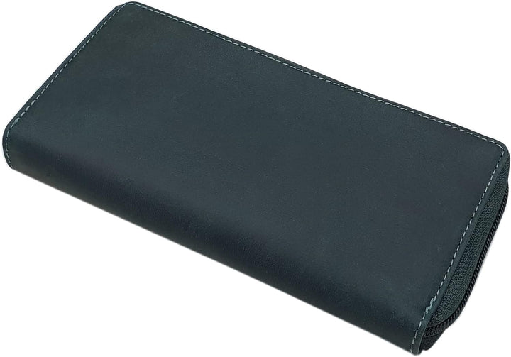 myledershop Grosse Vollrindleder Damen Geldbörse/Geldbeutel/Portemonnaie/Geldtasche/Portmonee rundhe