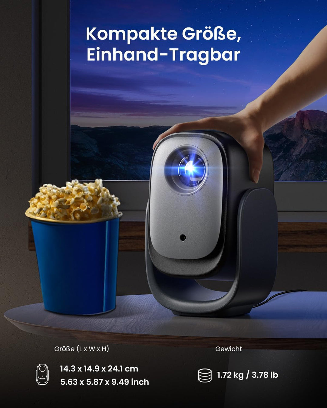 Dangbei N2 mini Smart Beamer mit Ständer, Offizielles Netflix Heimprojektor 1080P Full HD, Autofokus