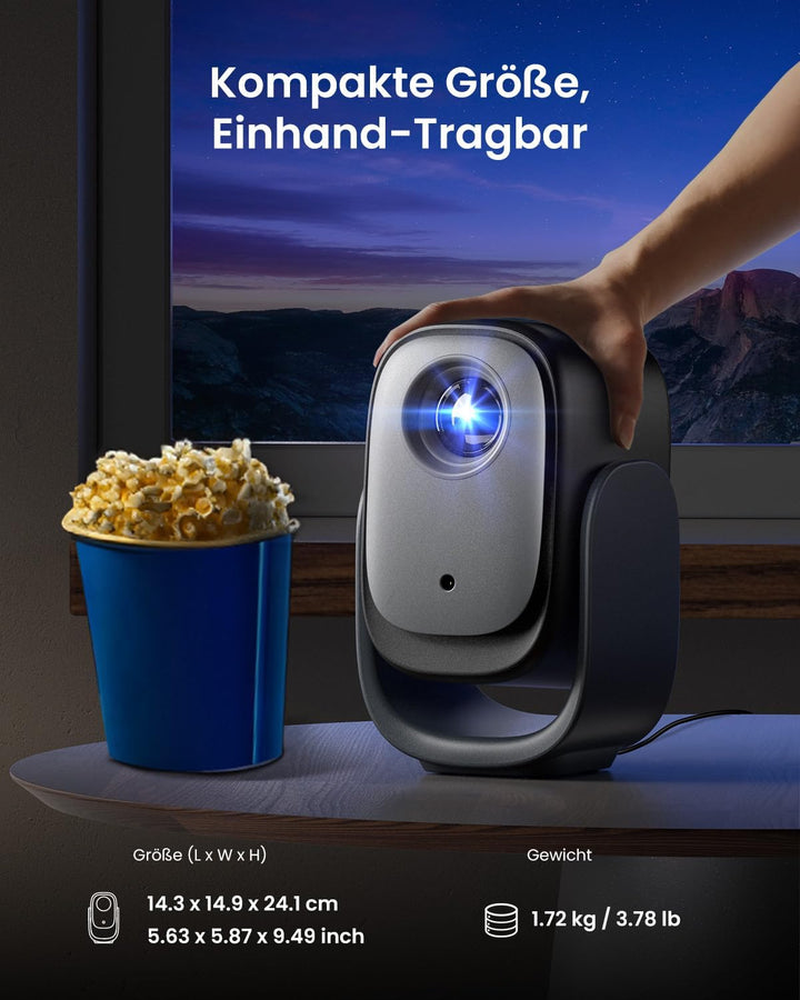 Dangbei N2 mini Smart Beamer mit Ständer, Offizielles Netflix Heimprojektor 1080P Full HD, Autofokus