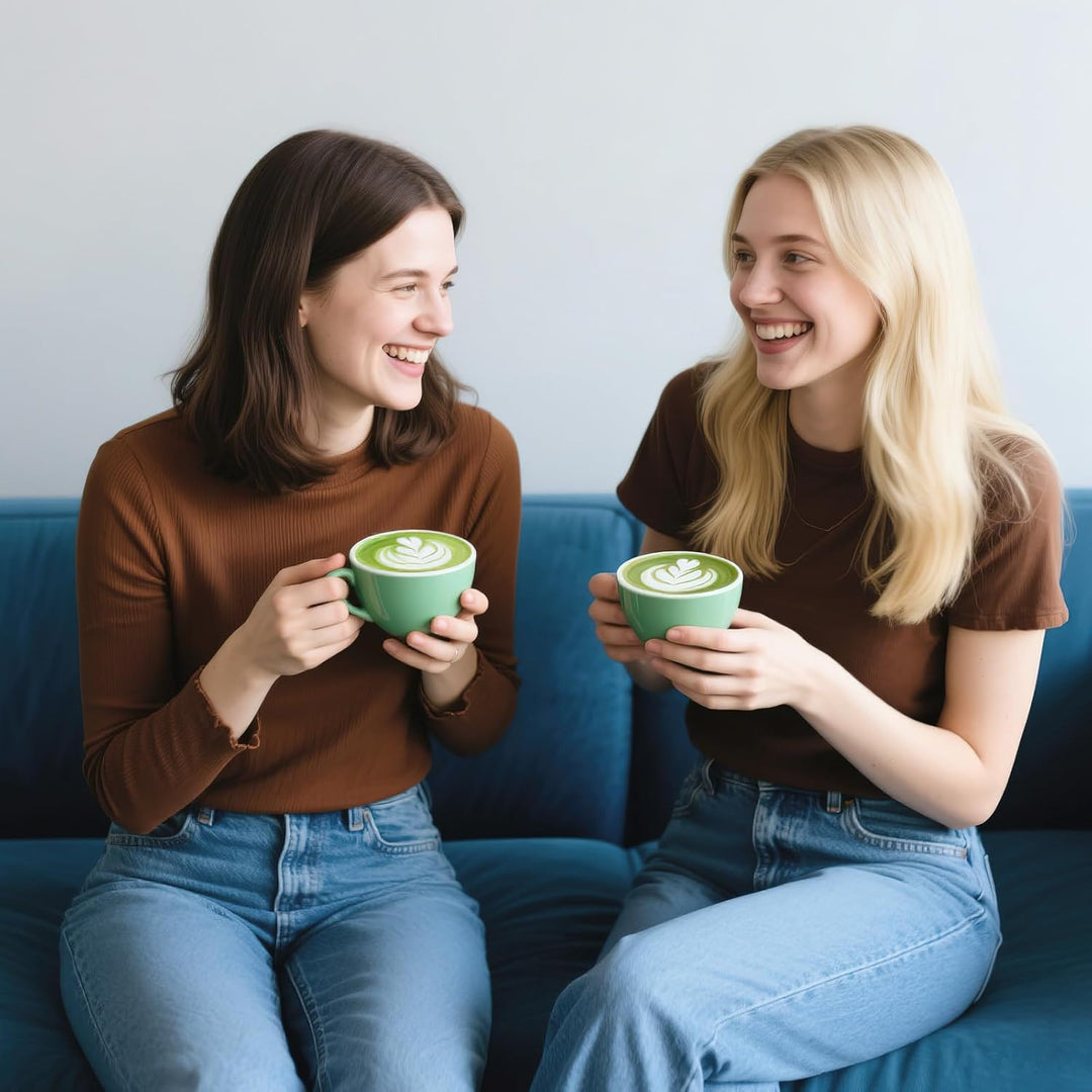 Zingbee Matcha Set 9-teilig – Keramik Schale mit Ausgiesser &amp; Matcha Besen | Matcha set grün:inklusi