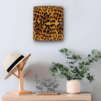 banjado® Design Schlüsselkasten aus Edelstahl mit Motiv Leopard für 10 Schlüssel - Schlüsselschrank